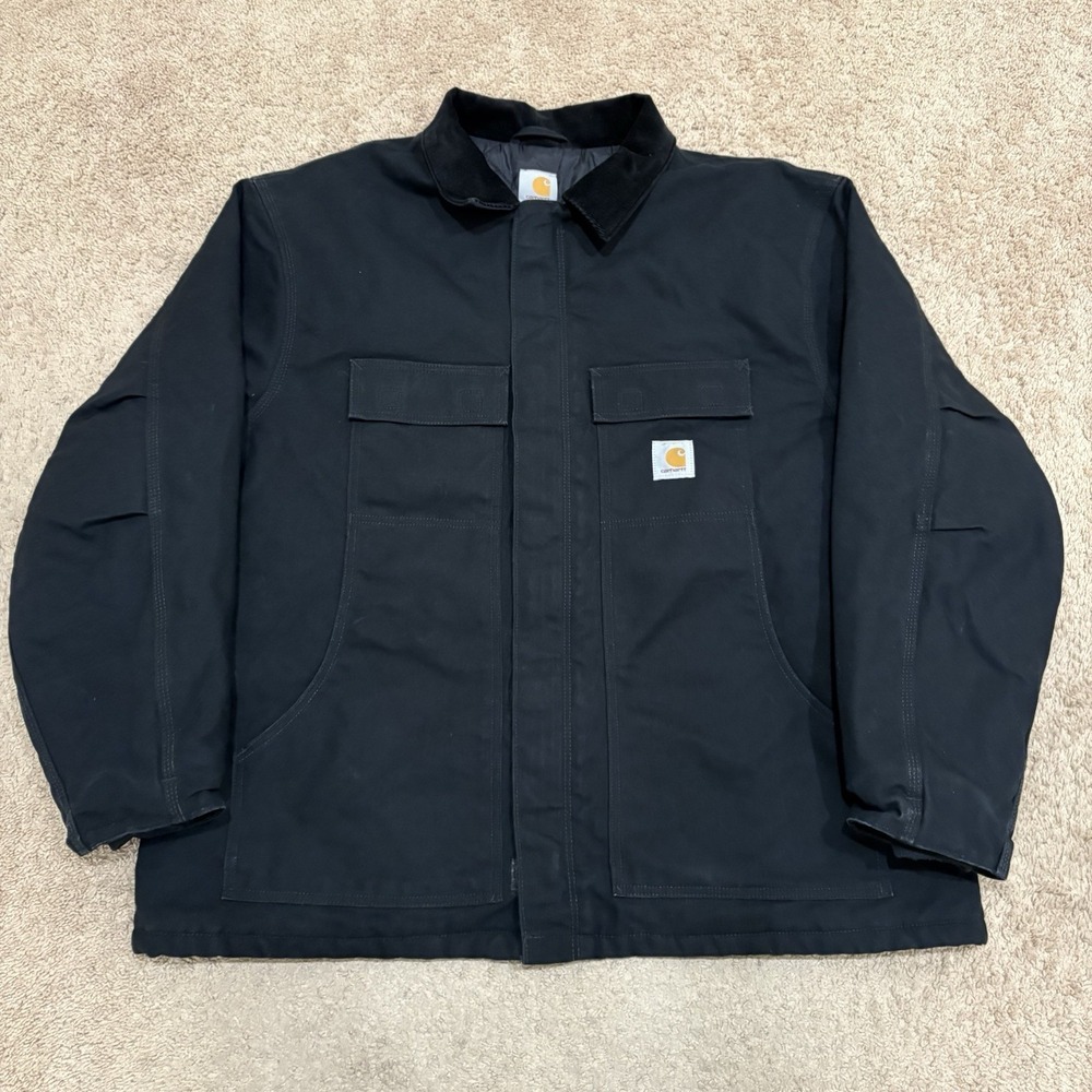Carhartt Traditional Arctic Jacket Men's 2XL Black Quilt Lined Workwear C003 BLK
